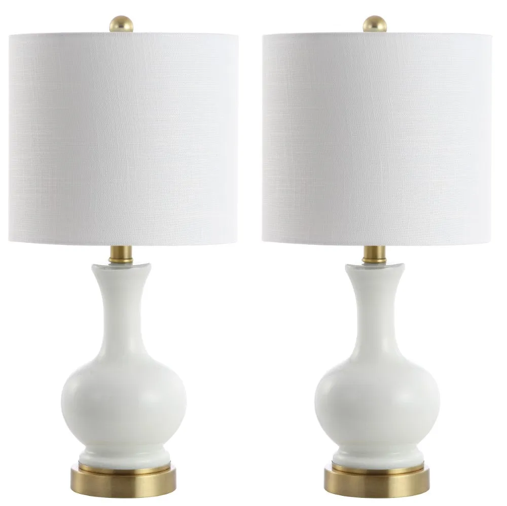 Foxglove 22" Glass/Metal LED Table Lamp, Set of 2