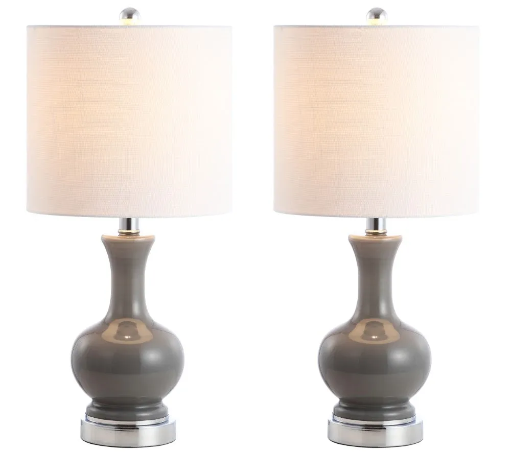 Foxglove 22" Glass/Metal LED Table Lamp, Set of 2