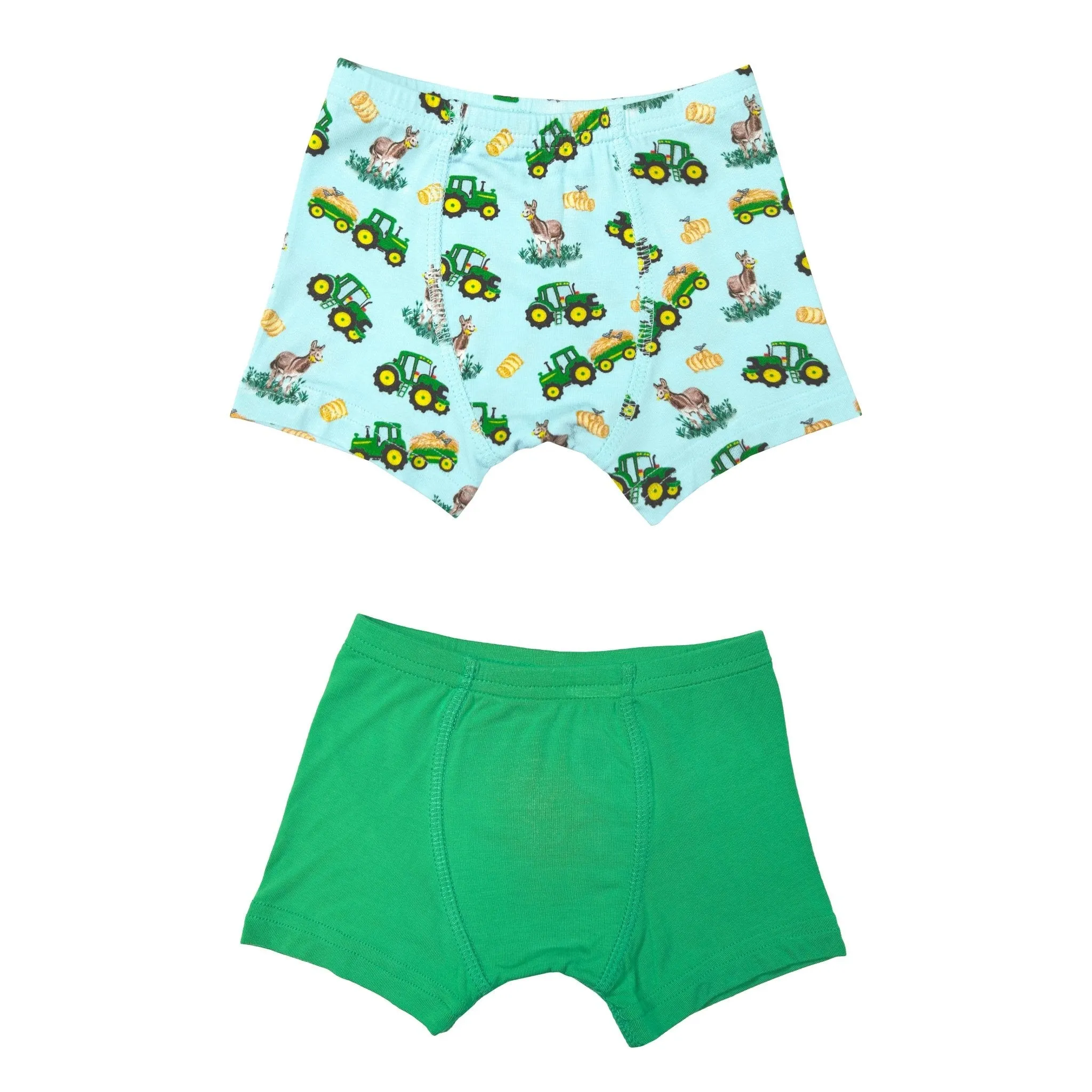 Free Birdees Green Tractors Boys Boxer Set of 2