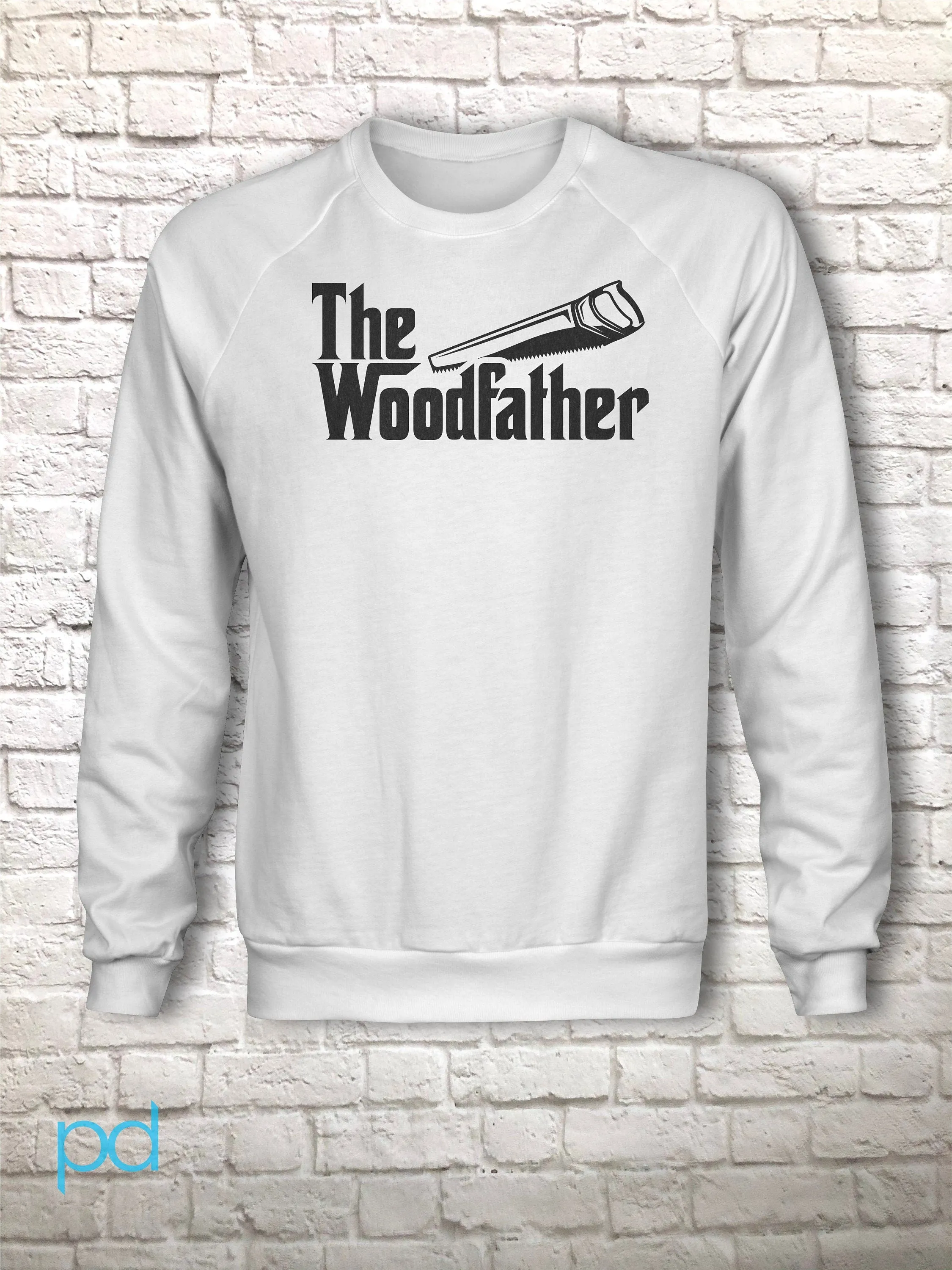 Funny Carpenter Sweatshirt, Woodfather Parody Gift Idea, Humorous Woodworking Joiner Sweater Jumper, Handsaw Clean