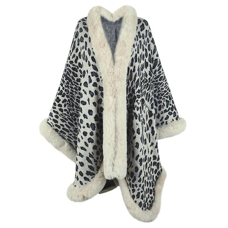 Fur Collar Cape Cardigan For Women