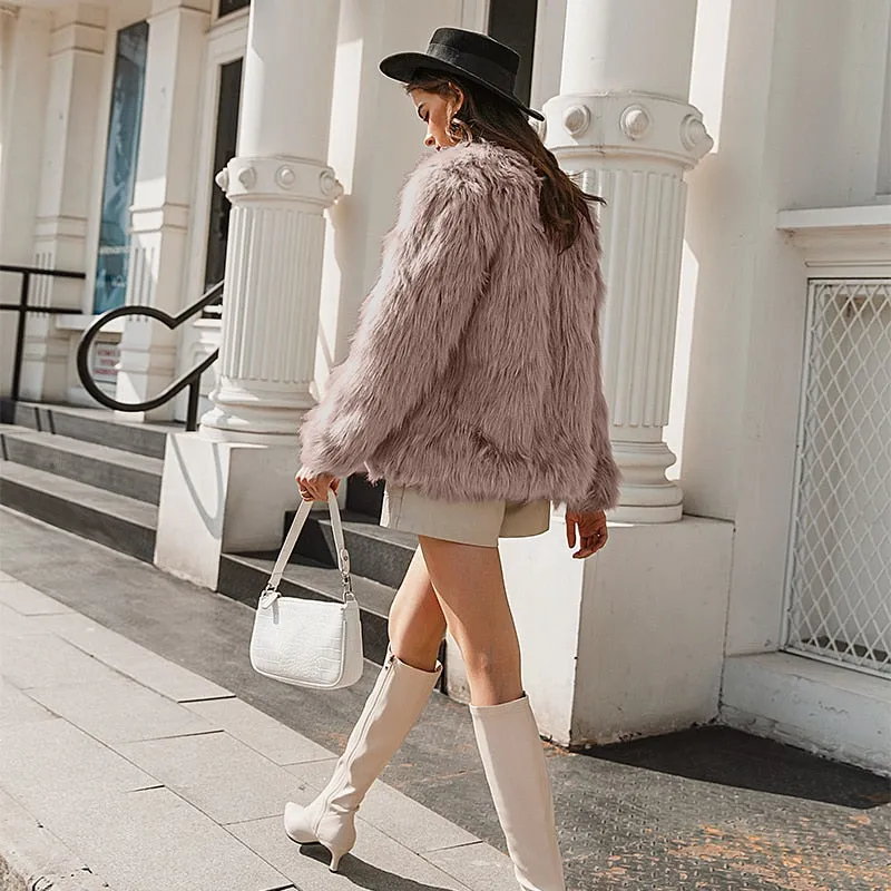 Furry Faux Fur Coat