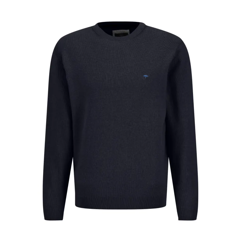 Fynch-Hatton Cotton Crew Jumper Navy 1303609