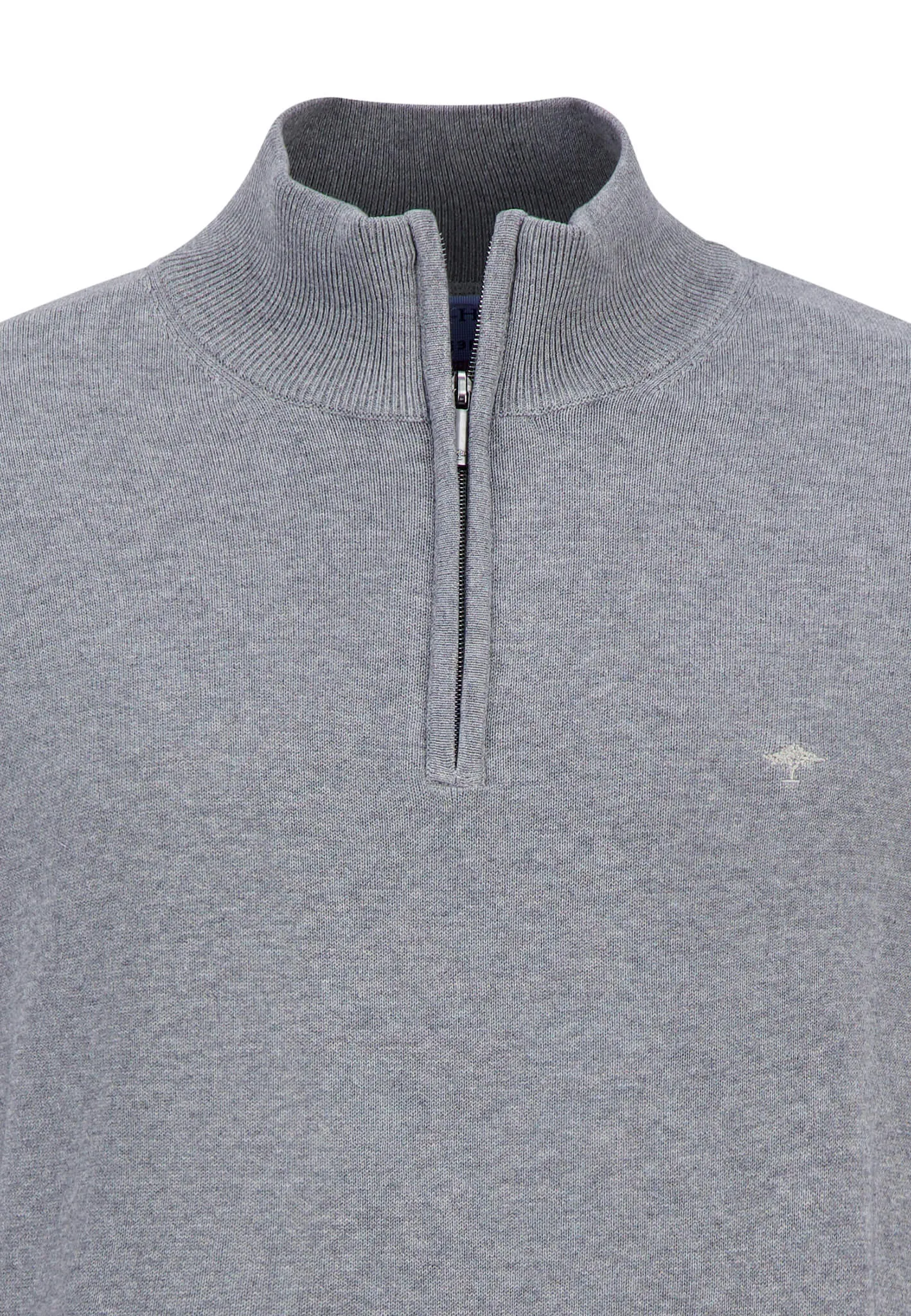 FYNCH HATTON Troyer 1/4 Zip Soft Cotton Knit - Men's – Steel