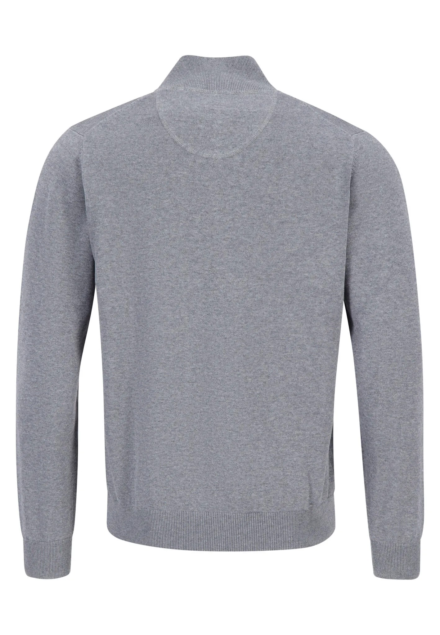 FYNCH HATTON Troyer 1/4 Zip Soft Cotton Knit - Men's – Steel