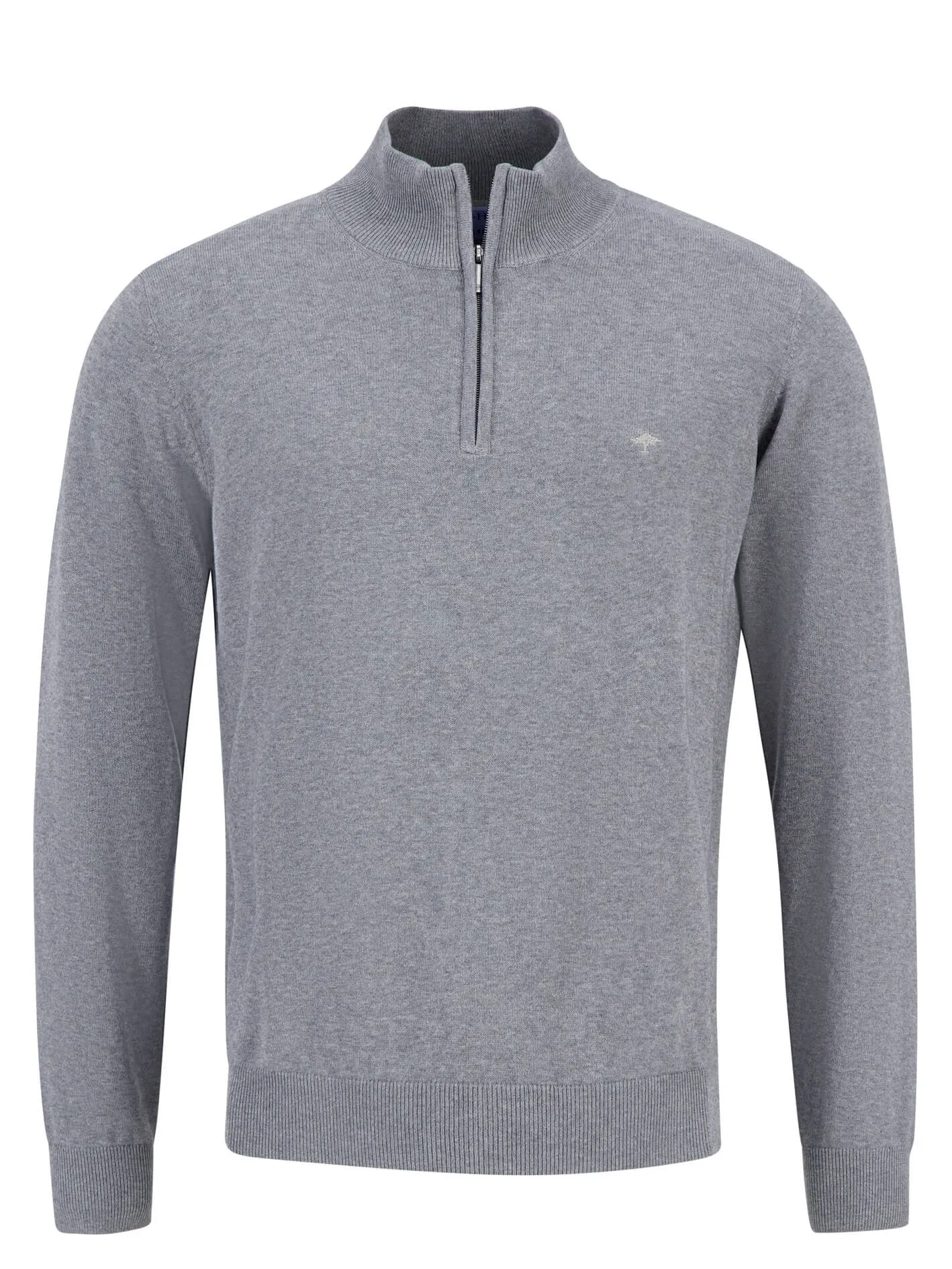 FYNCH HATTON Troyer 1/4 Zip Soft Cotton Knit - Men's – Steel