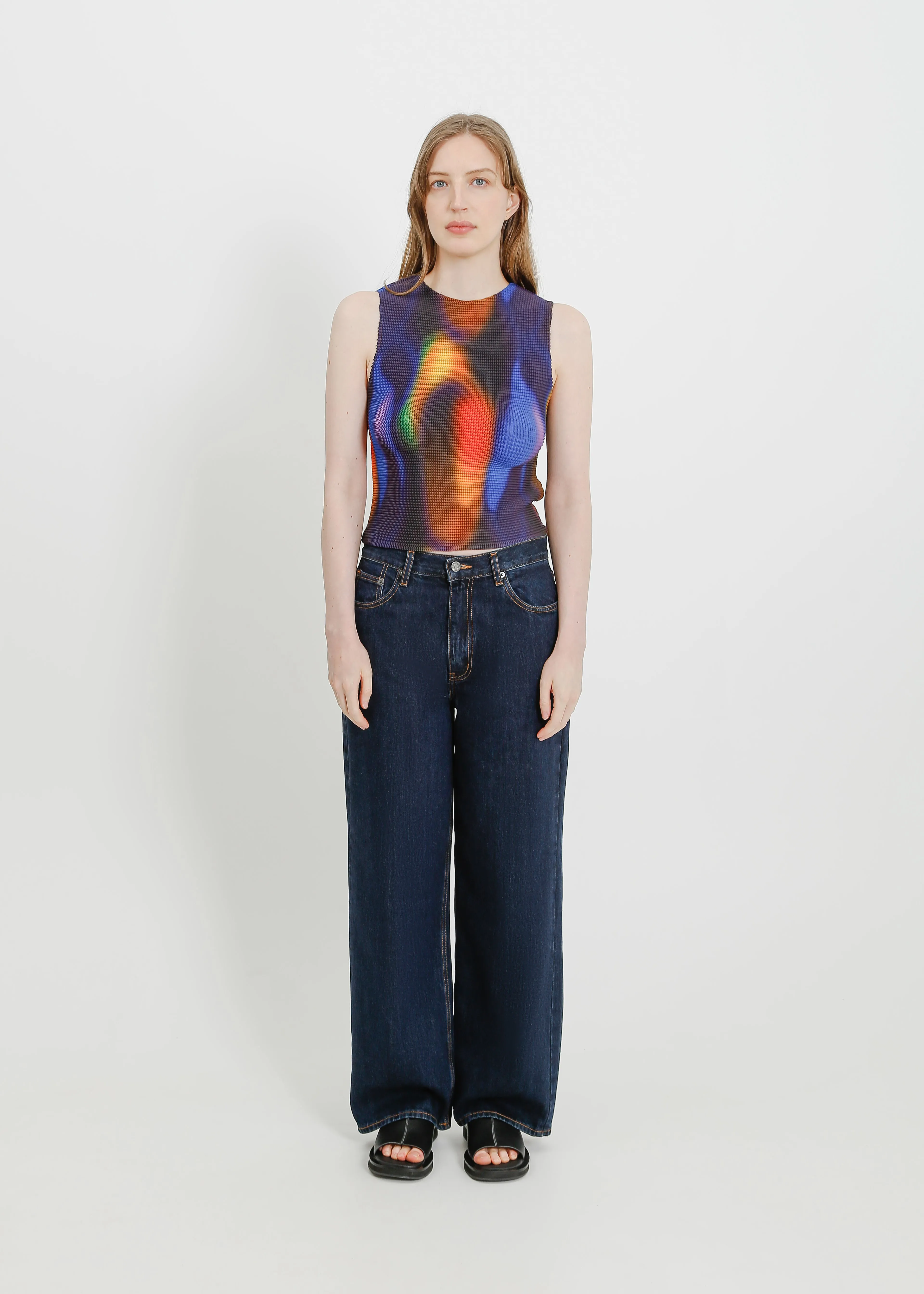 GABY PLEAT TANK / BLUR