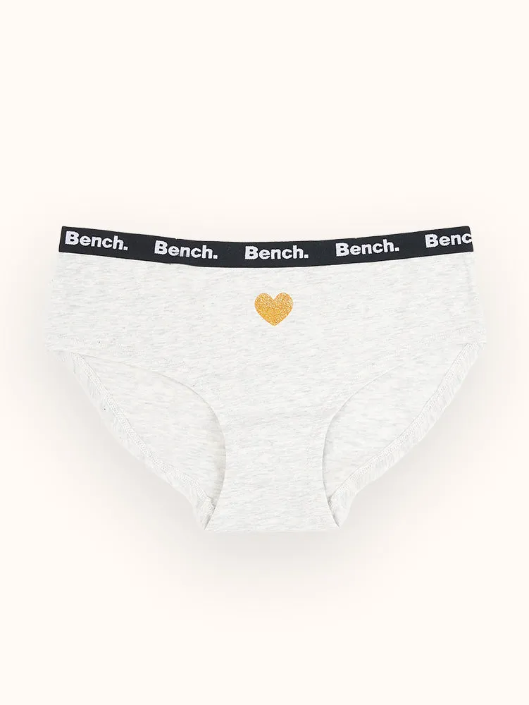 Girls' Glitter Heart Bikini Underwear (3 Pack)