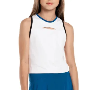 Girls' Play On Crop Tennis Tank White and Black