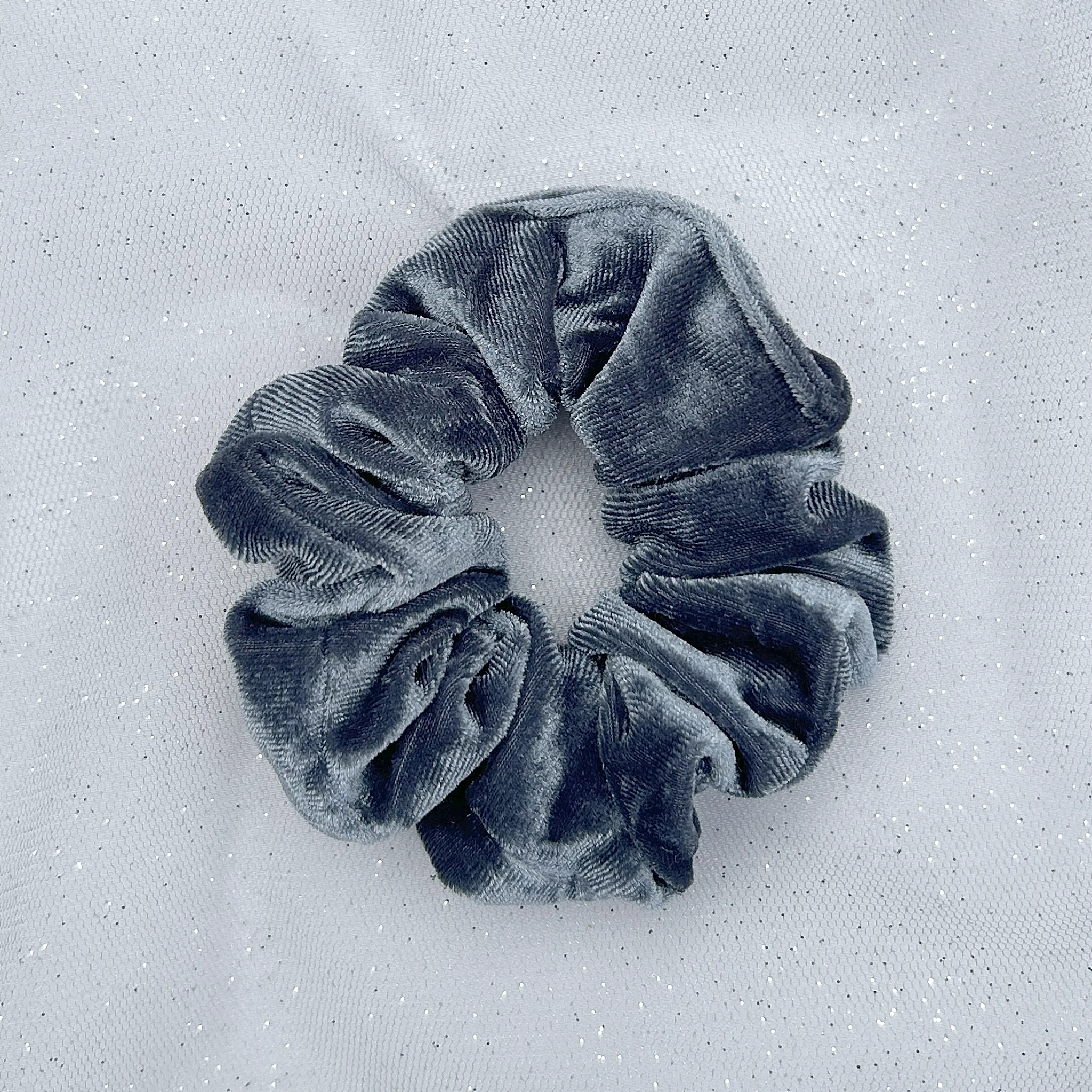 Grey Scrunchie in Velvet