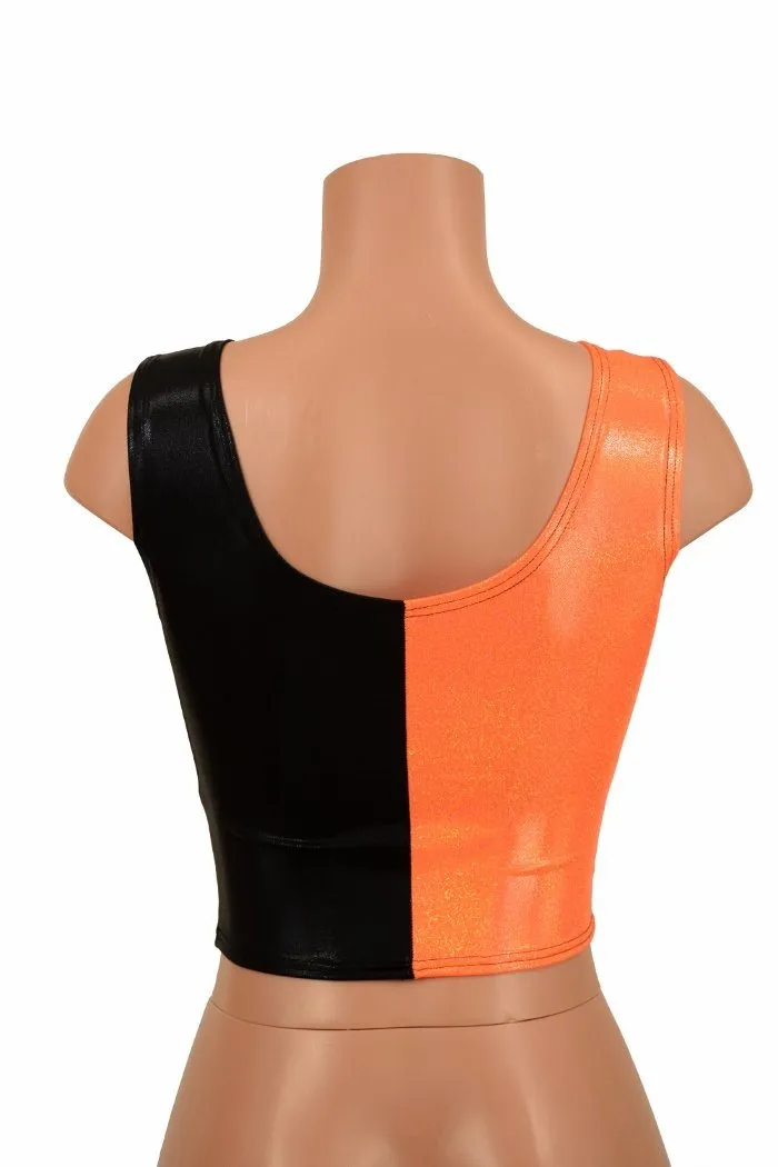 Harlequin Black & Orange Tank Crop