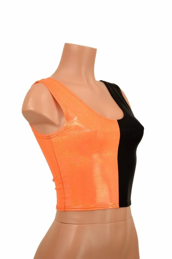 Harlequin Black & Orange Tank Crop