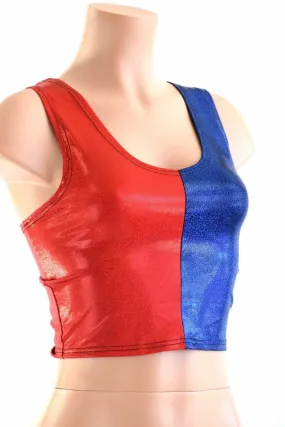 Harlequin Red & Blue Tank Crop