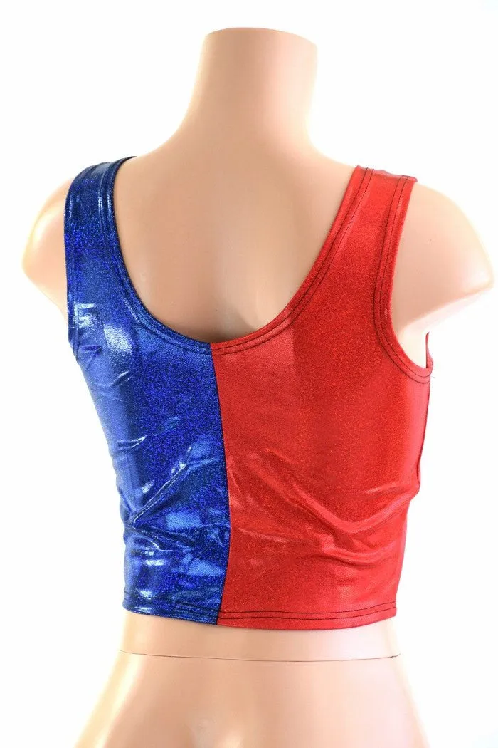 Harlequin Red & Blue Tank Crop