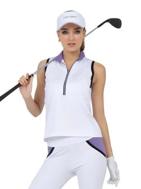 Harper Performance Sleeve less	- White/Lavender Combo