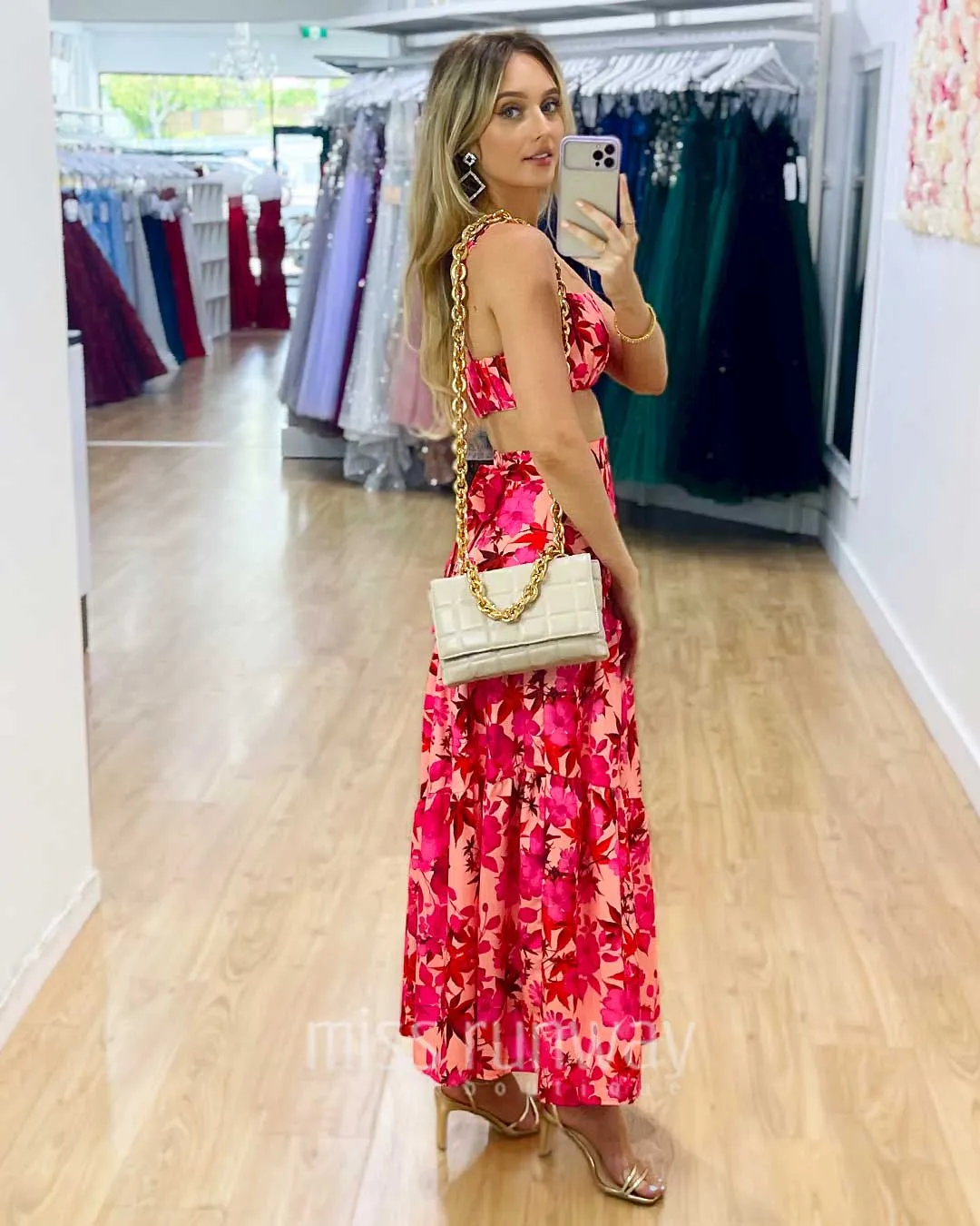 Heloise Maxi Skirt - Pink Floral