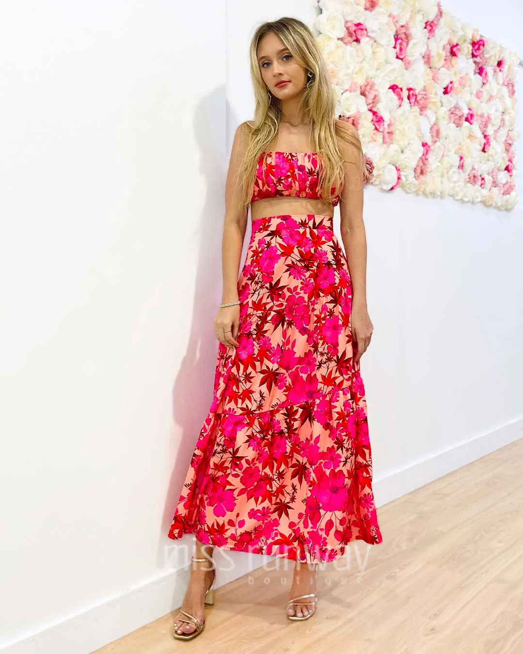 Heloise Maxi Skirt - Pink Floral