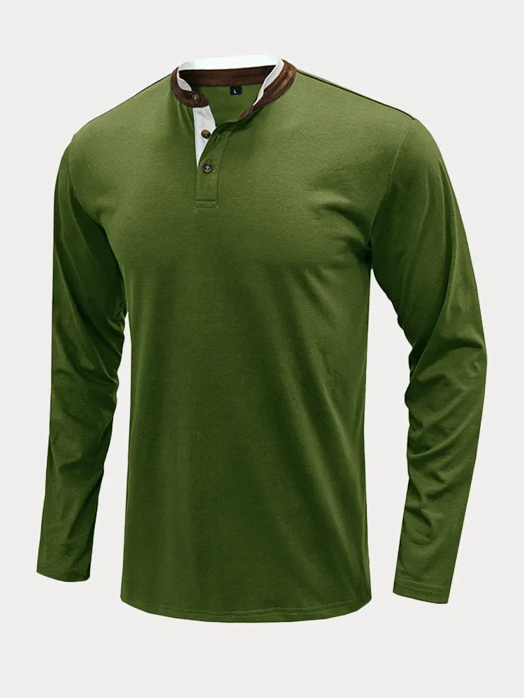 Henry Long Sleeve Bottoming Henley Shirt