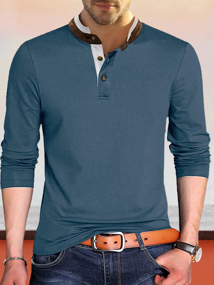 Henry Long Sleeve Bottoming Henley Shirt