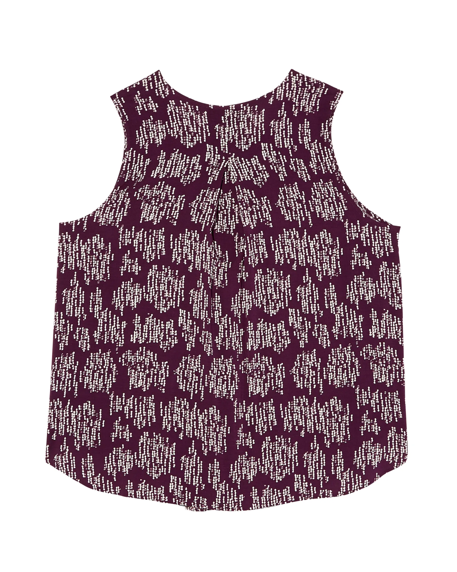 Honora Sleeveless Printed Blouse with Pleats | Purple