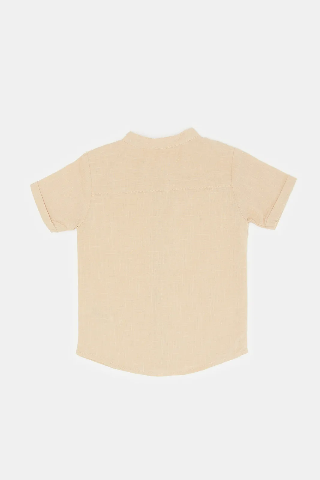 Infant Boys Beige Henley Shirt