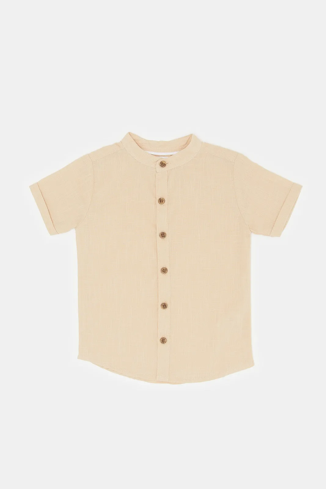 Infant Boys Beige Henley Shirt