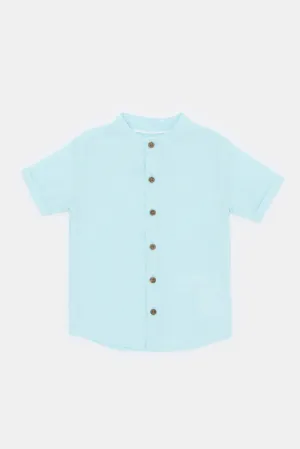 Infant Boys Blue Henley Shirt