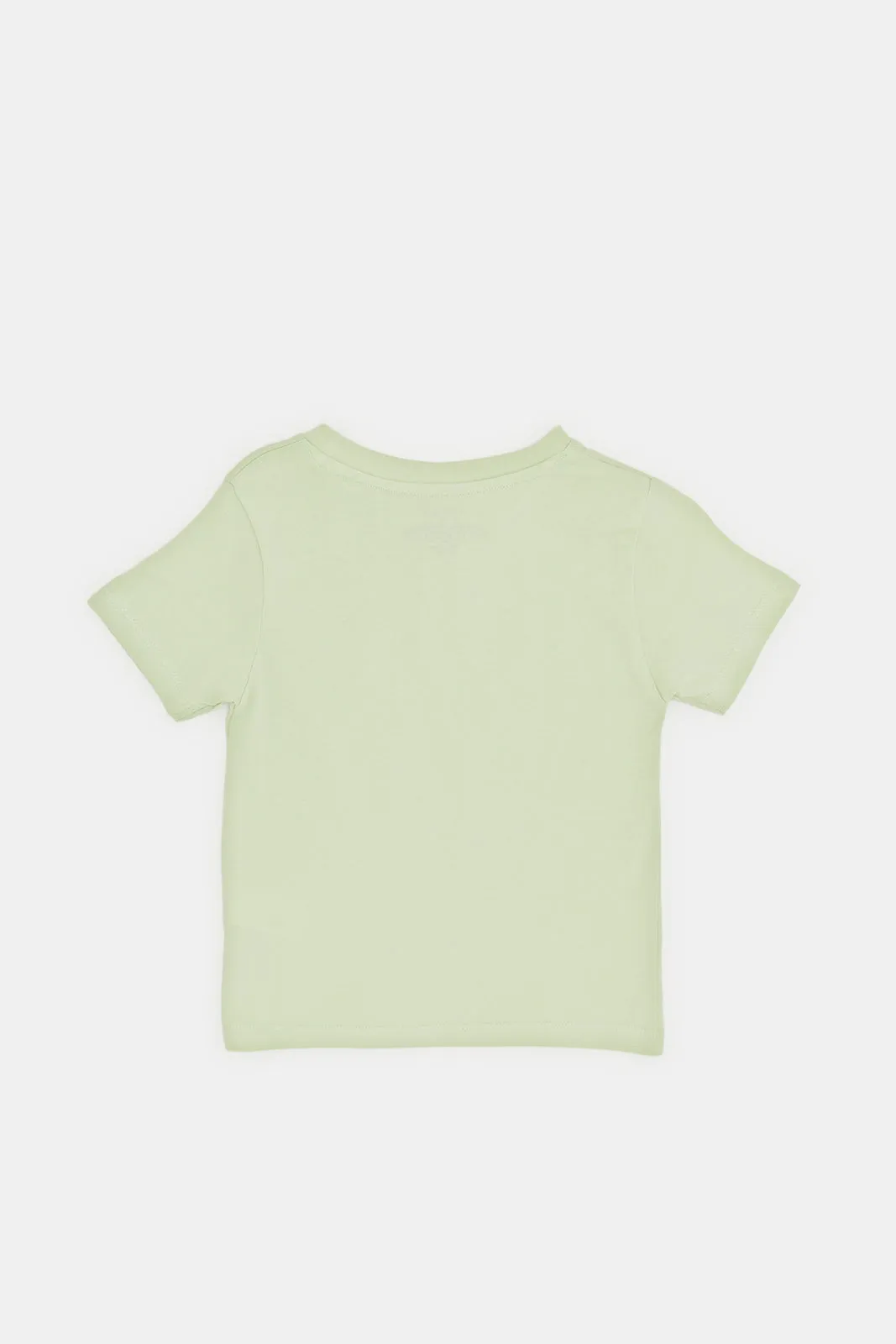 Infant Boys Mint Leaves Print Henley T-Shirt