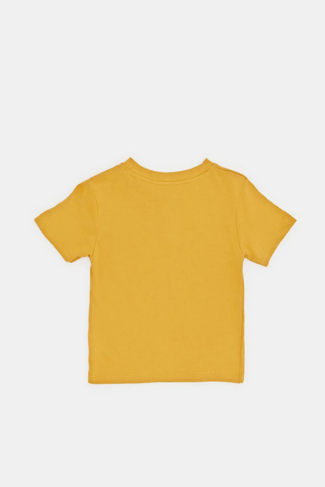 Infant Boys Mustard Lion Novelty Henley T-Shirt