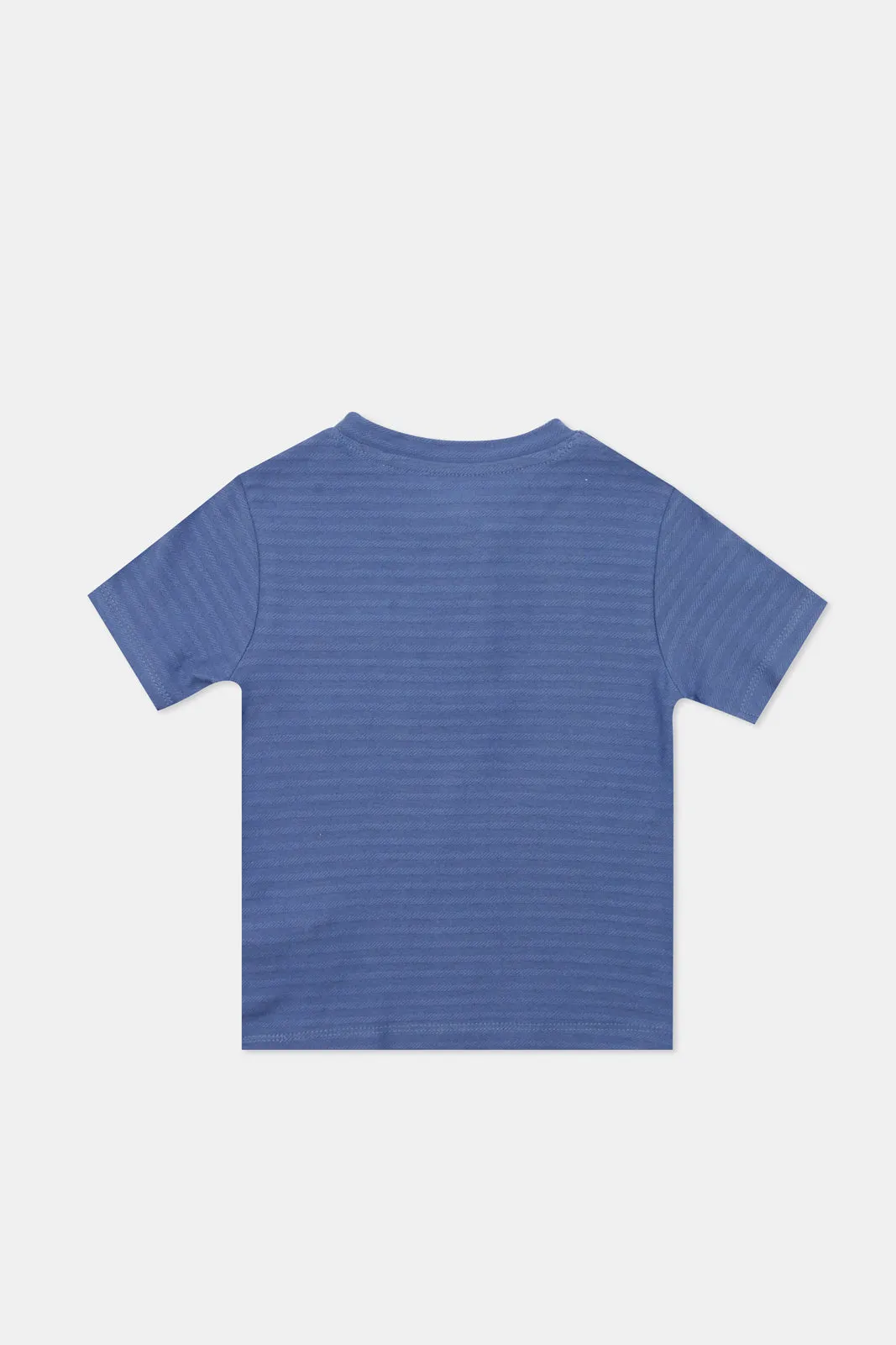 Infant Boys Navy Jacquard Henley T-Shirt