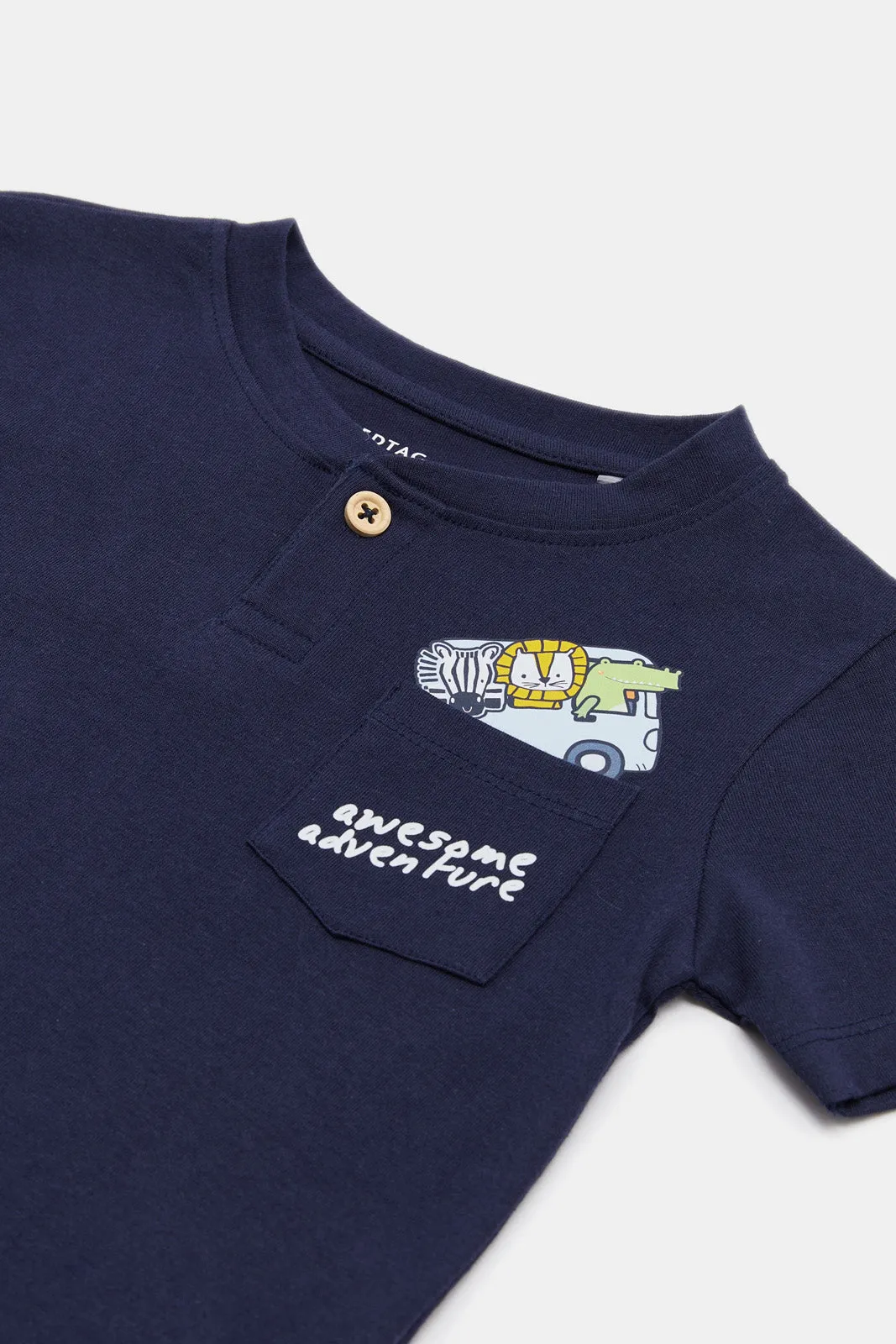 Infant Boys Navy Pocket Henley