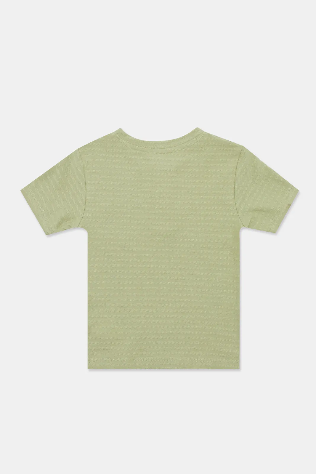 Infant Boys Olive Jacquard Henley T-Shirt