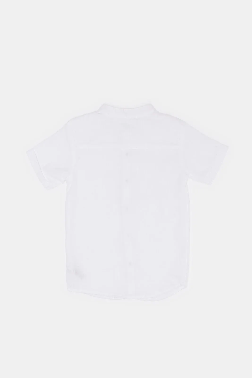 Infant Boys White Henley Shirt