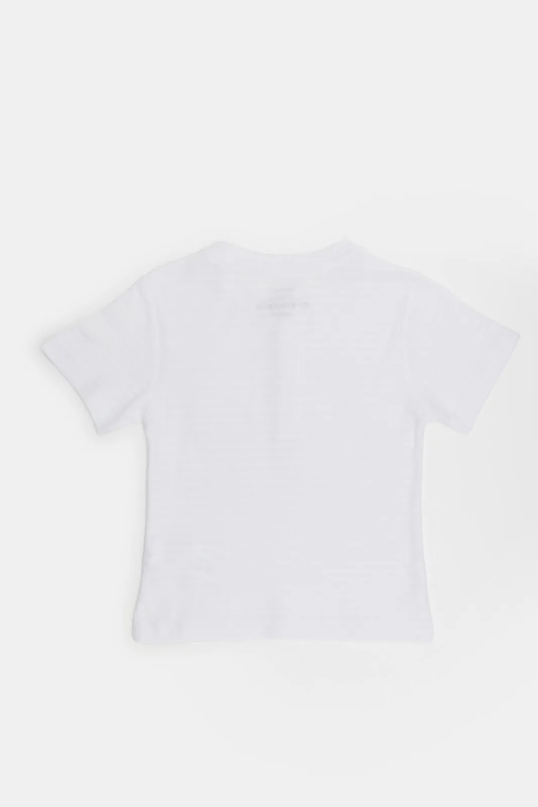 Infant Boys White Jacquard T-Shirt