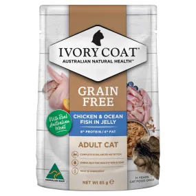 Ivory Coat Grain Free Chicken and Ocean Fish in Jelly Adult Cat Wet Food 85g x 12