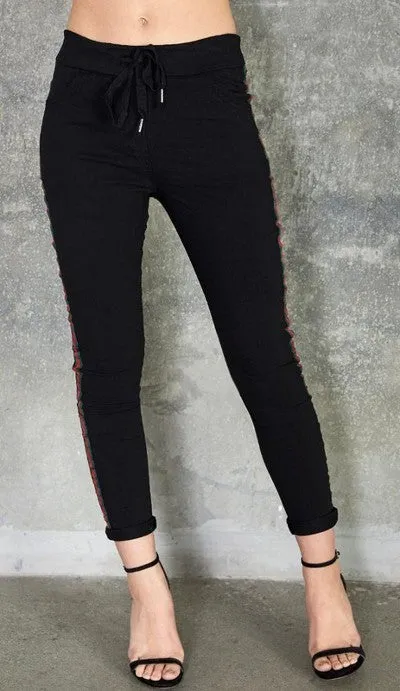 Jogger Green Red Ribbon Stripe Pants