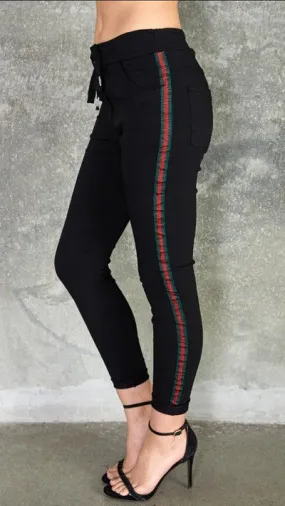 Jogger Green Red Ribbon Stripe Pants