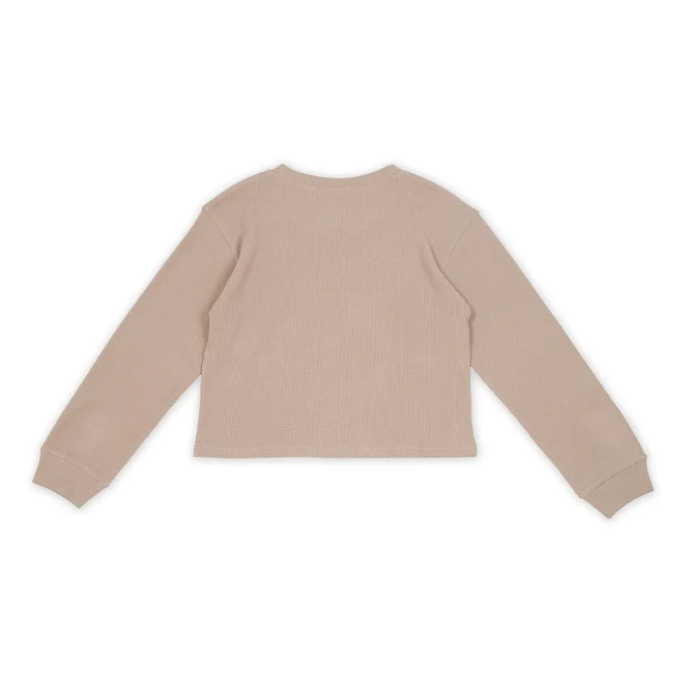 Kapow Kids Biscuit Waffle Cropped Sweater