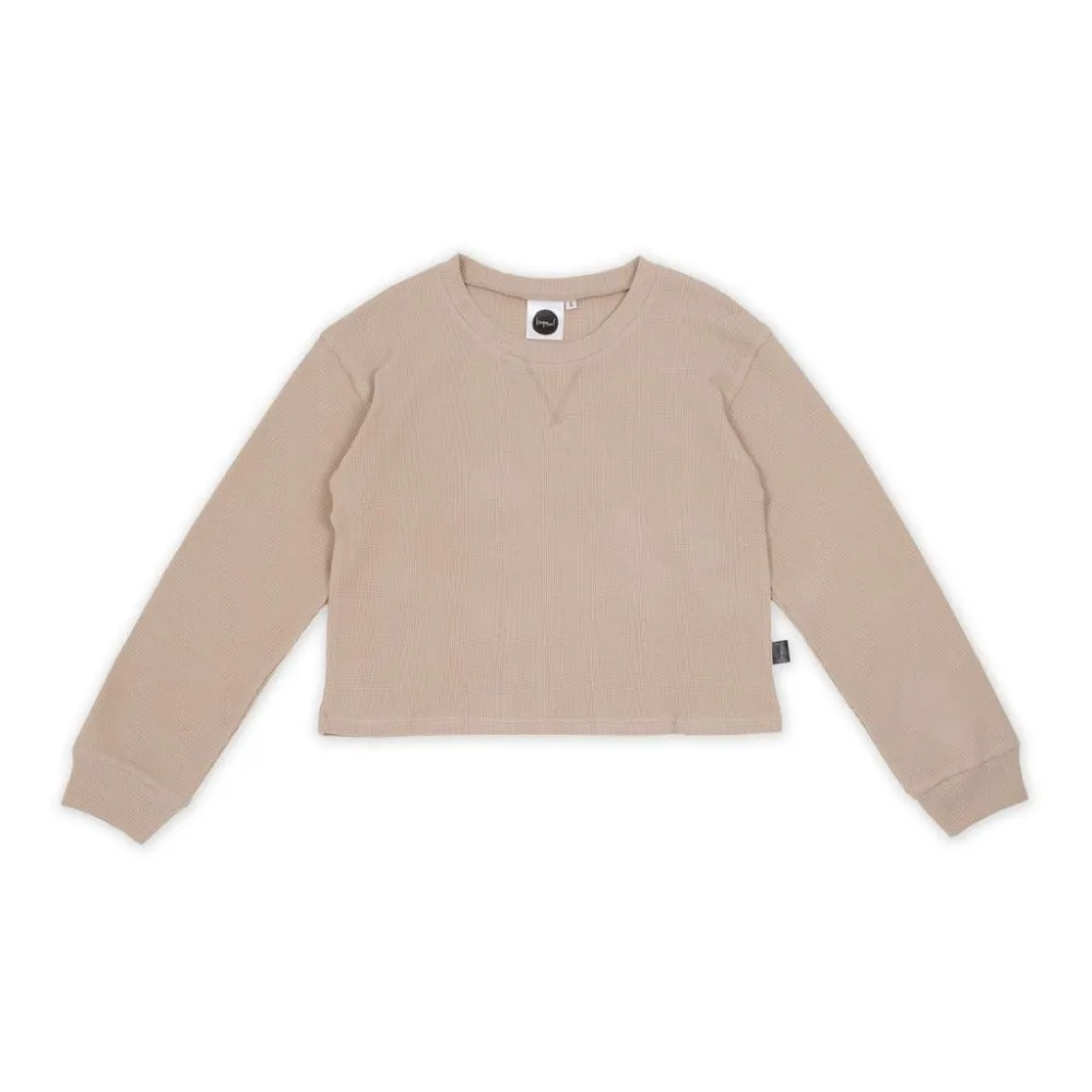 Kapow Kids Biscuit Waffle Cropped Sweater