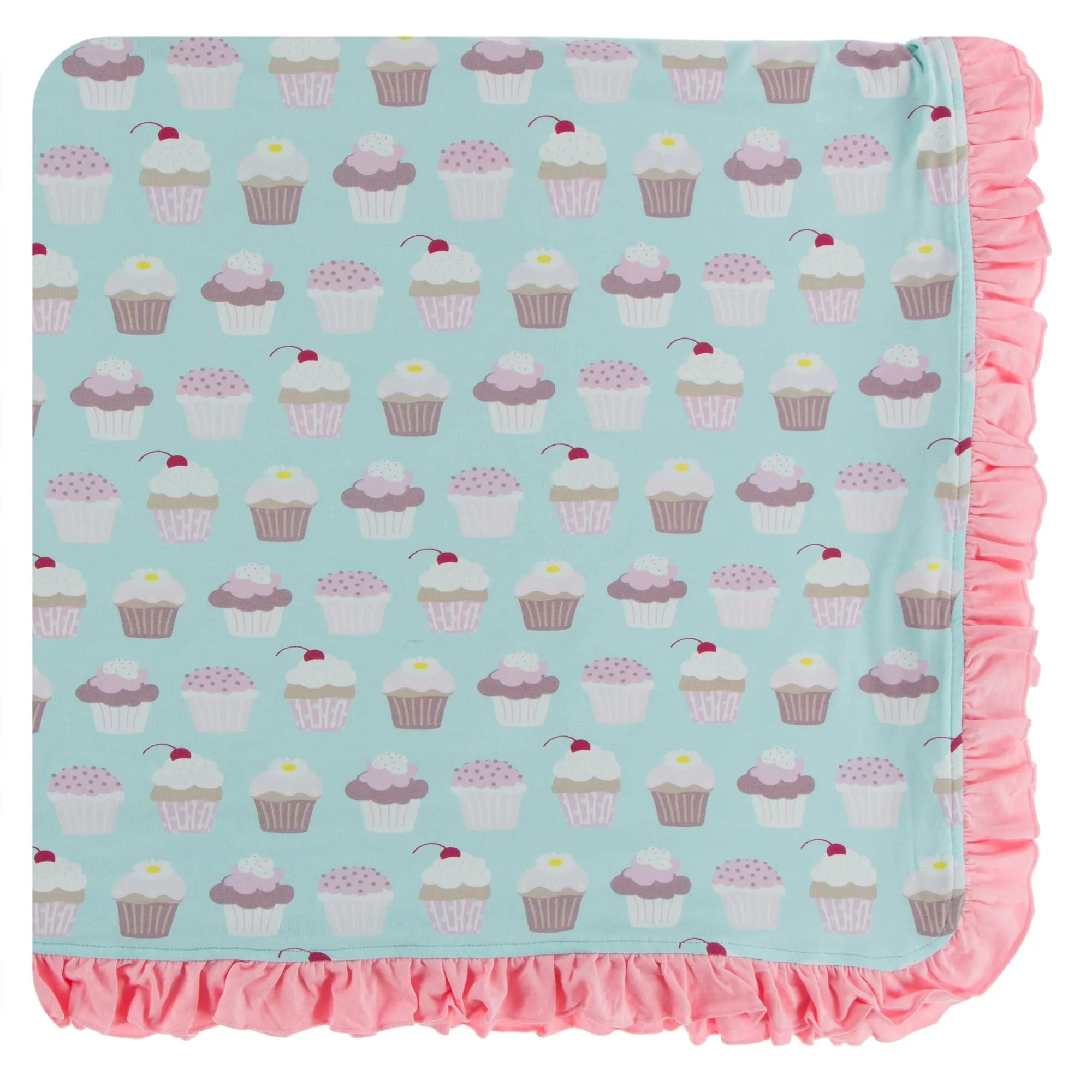 KicKee Pants Summer Sky Cupcakes Ruffle Toddler Blanket