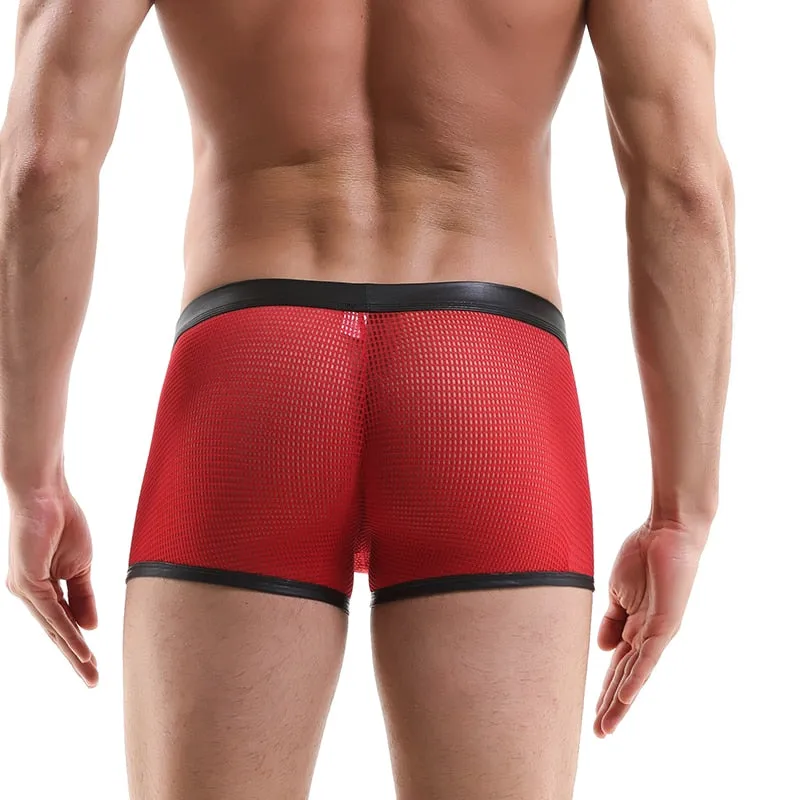 Knitted Pattern Nylon See Through Boxer