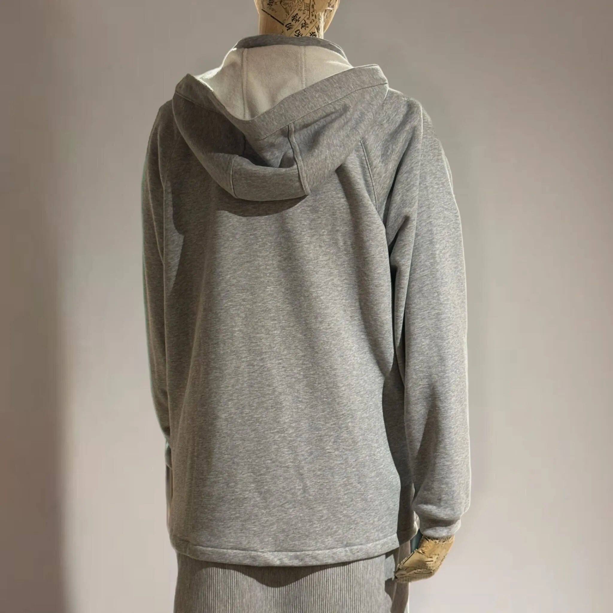 Knot Button Hoodie Jacket, Grey