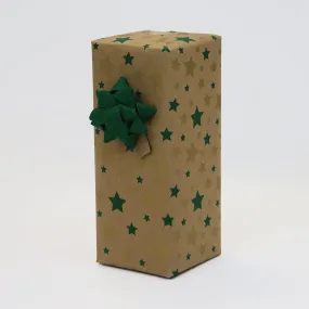 Kraft Stars Green Giftwrap Counter Roll