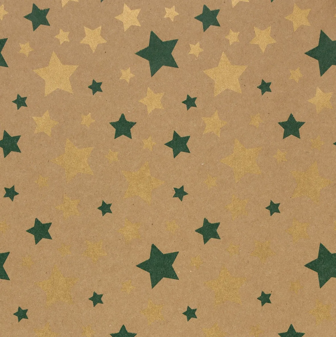 Kraft Stars Green Giftwrap Counter Roll