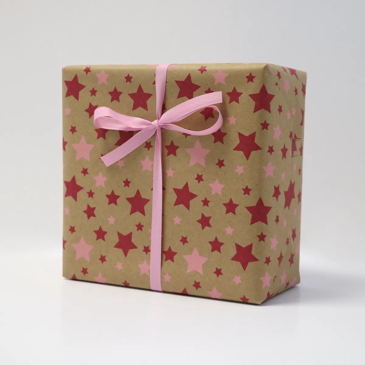 Kraft Stars Pink Giftwrap Counter Roll