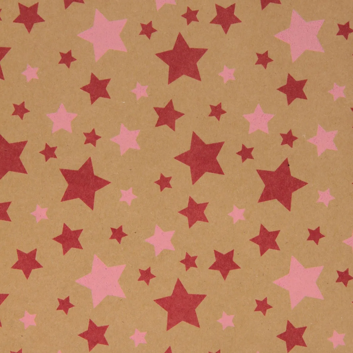 Kraft Stars Pink Giftwrap Counter Roll