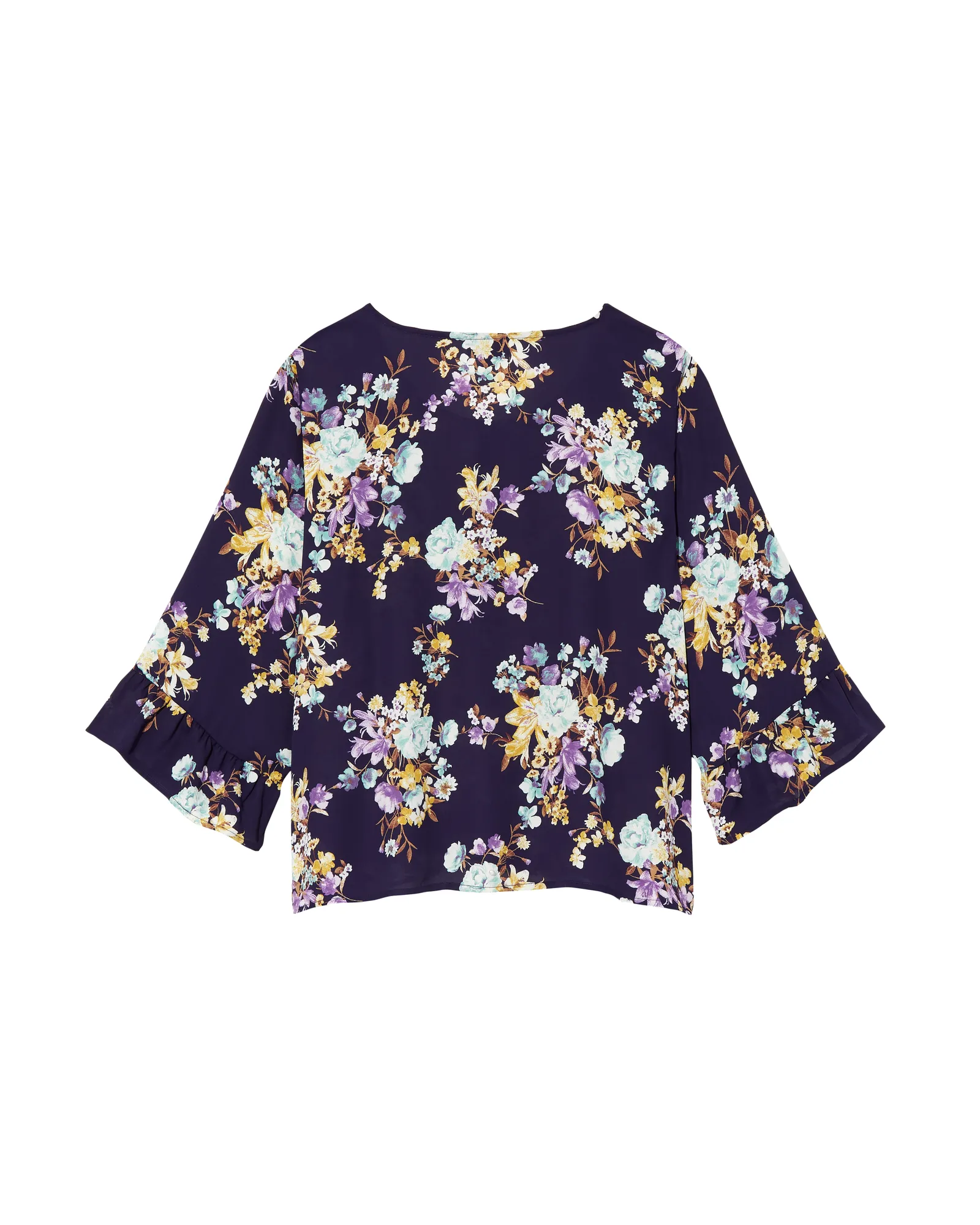 Kristol Wide Sleeve Blouse | Purple / Yellow