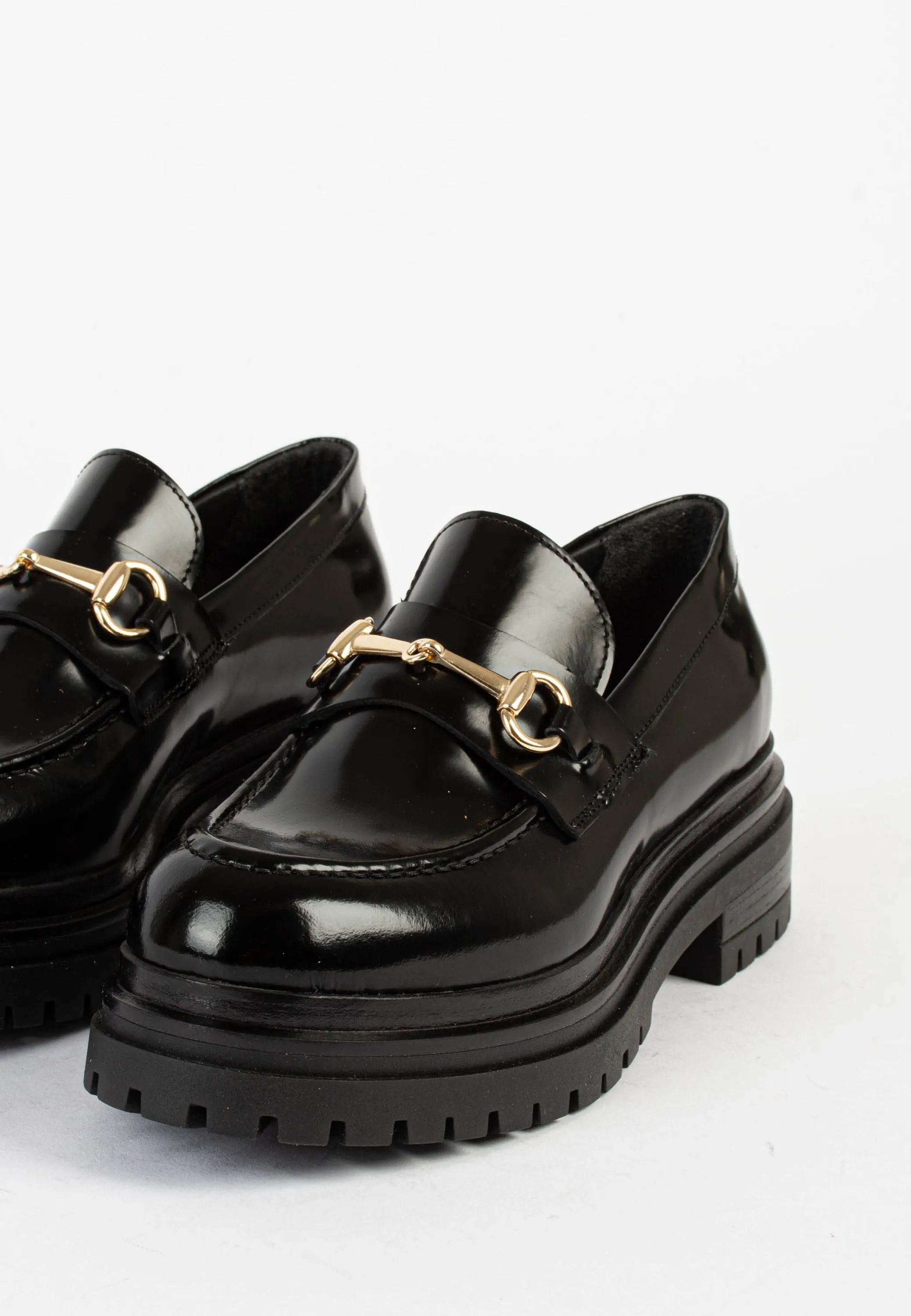 Lala Black Polido Chunky Loafers