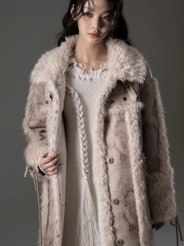 Lamb fur long coat【s0000005548】