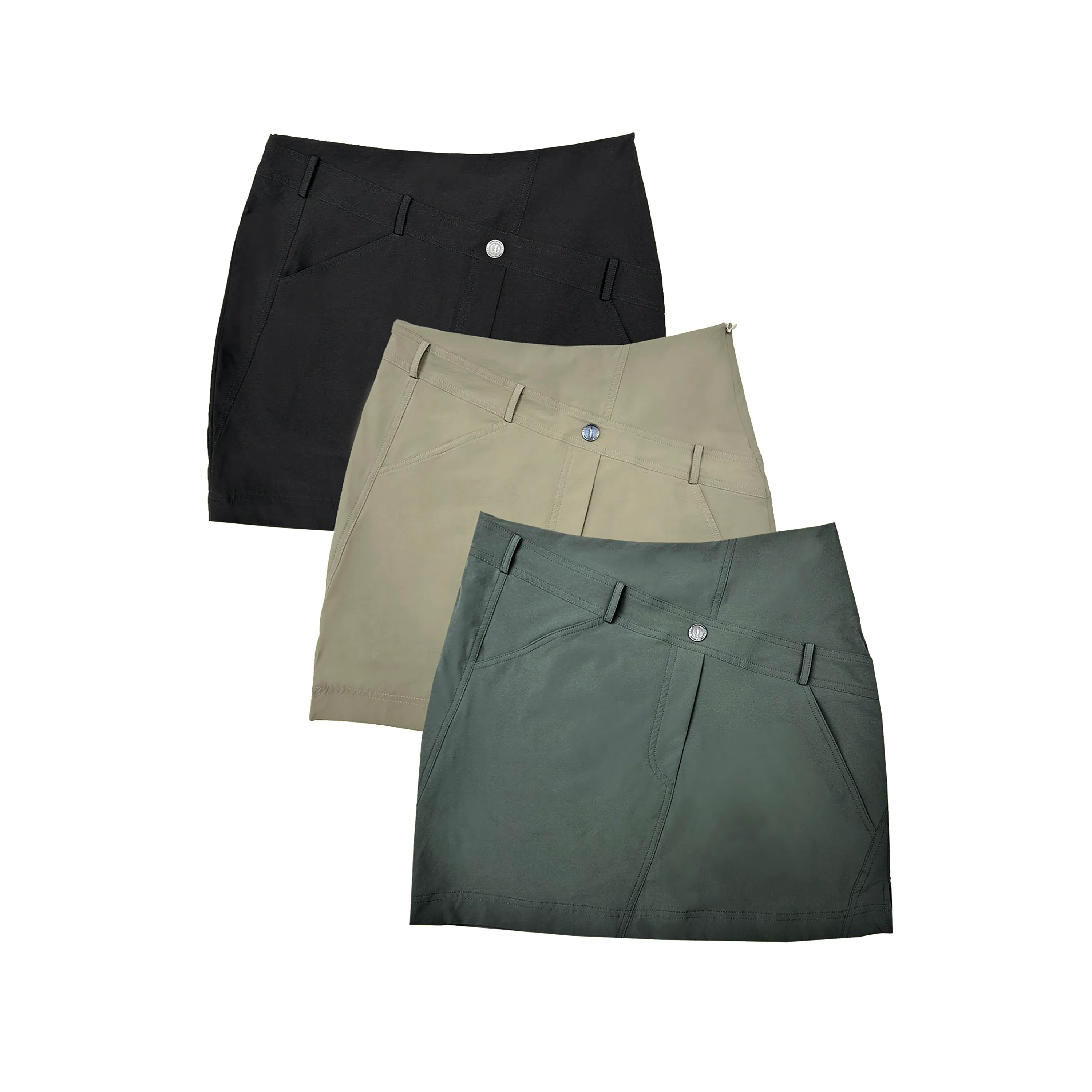 Loveland Diagonal Belt Golf Skort-Khaki